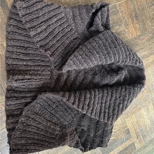 Hand Knit Cozy Black Bolero